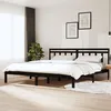 Image de Cadre De Lit Sans Matelas Noir Bois Massif 200x200 Cm Vidaxl