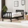 Image de Cadre De Lit Sans Matelas Noir Bois Massif Vidaxl
