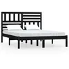 Image de Cadre De Lit Sans Matelas Noir Bois De Pin Massif 140x190 Cm Vidaxl