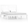 Image de Cadre De Lit Sans Matelas Blanc Bois De Pin Massif 140x200 Cm Vidaxl