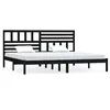 Image de Cadre De Lit Sans Matelas Noir Bois Massif De Pin 200x200 Cm Vidaxl