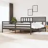 Image de Cadre De Lit Sans Matelas Bois Massif Gris 200x200 Cm Vidaxl