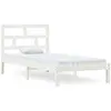 Image de Cadre De Lit Sans Matelas Blanc Bois Massif 90x200 Cm Vidaxl