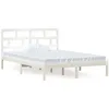 Image de Cadre De Lit Sans Matelas Blanc Bois Massif 140x200 Cm Vidaxl