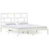 Image de Cadre De Lit Sans Matelas Blanc Bois Massif 160x200 Cm Vidaxl