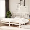 Image de Cadre De Lit Sans Matelas Blanc Bois Massif 200x200 Cm Vidaxl