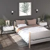 Image de vidaXL Tables de chevet murales 2 pcs Blanc brillant 810948