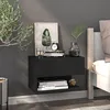 Image de vidaXL Table de chevet murale Noir 810955