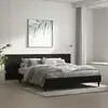 Image de Tête De Lit Murale Noir 240x1,5x80 Cm Bois D'ingénierie Vidaxl