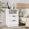 Image de Table De Chevet Blanc Bois D'ingénierie Vidaxl