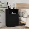 Image de Table De Chevet Noir Bois D'ingénierie Vidaxl