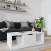 Image de Table Basse Blanc 102x50x36 Cm Bois D'ingénierie Vidaxl