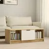 Image de Table Basse Blanc Et Chêne Sonoma 102x50x36cm Bois D'ingénierie Vidaxl