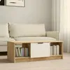 Image de vidaXL Table basse Blanc et chêne sonoma 102x50x36cm Bois dingénierie 811354