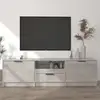 Image de Meuble Tv Gris Béton 140x35x40 Cm Bois D'ingénierie Vidaxl