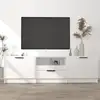 Image de Meuble Tv Blanc Brillant 140x35x40 Cm Bois D'ingénierie Vidaxl