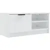 Image de Meuble Tv Blanc Brillant 80x35x36,5 Cm Bois D'ingénierie Vidaxl