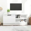 Image de vidaXL Meuble TV Blanc brillant 80x35x365 cm Bois dingénierie 811478