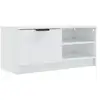 Image de Vidaxl meuble tv blanc brillant 80x35x36,5 cm bois d'ingénierie