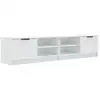 Image de Meubles Tv 2 Pcs Blanc Brillant 80x35x36,5 Cm Bois D'ingénierie Vidaxl