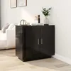 Image de Buffet Noir 80x40x75 Cm Bois D'ingénierie Vidaxl