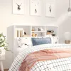 Image de vidaXL Armoire de Tête de Lit Murale Meuble de Chambre à Coucher Tête de Lit avec Rangement Accessoire de Lit Intérieur 811853