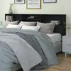 Image de Armoire De Tête De Lit Noir 220x19x103,5 Cm Vidaxl