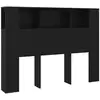 Image de Vidaxl armoire de tête de lit noir 140x18,5x104,5 cm