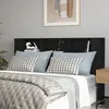 Image de vidaXL Armoire de Tête de Lit Murale Meuble de Chambre à Coucher Tête de Lit avec Rangement Accessoire de Lit Intérieur Noir 811944