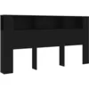 Image de Armoire De Tête De Lit Noir 200x18,5x104,5 Cm Vidaxl