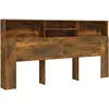 Image de Armoire De Tête De Lit Chêne Fumé 200x19x103,5 Cm Vidaxl