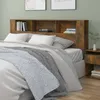 Image de ANSELF Tête de lit avec RangementTete de lit BoisDesign MuralEspace de RangementChêne fumé 200x185x1045 cm