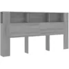 Image de Armoire De Tête De Lit Sonoma Gris 200x18,5x104,5 Cm Vidaxl