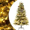 Image de Sapin De Noël Pré-éclairé Et Pommes De Pin Vert 195cm Pvc Et Pe Vidaxl