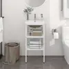 Image de Cadre De Lavabo De Salle De Bain Vasque À Encastrer Blanc Fer Vidaxl