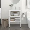 Image de vidaXL Cadre de Lavabo de Salle de Bain avec Vasque à Encastrer Support de Lavabo avec Rangement Meuble sous Évier 3101374.