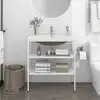 Image de Cadre De Lavabo De Salle De Bain Vasque À Encastrer Blanc Fer Vidaxl