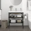 Image de vidaXL Cadre de lavabo de salle de bain vasque à encastrer Noir Fer 3101378