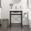 Image de Cadre De Lavabo De Salle De Bain Vasque À Encastrer Noir Fer Vidaxl