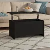 Image de vidaXL Table basse Noir 102x555x525 cm Bois dingénierie 809666