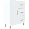 Image de Buffet Blanc 69,5x34x90 Cm Bois D'ingénierie Vidaxl