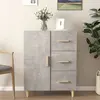 Image de Buffet Gris Béton 69,5x34x90 Cm Bois D'ingénierie Vidaxl