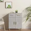 Image de Buffet Gris Béton 69,5x34x89 Cm Bois D'ingénierie Vidaxl