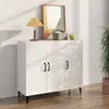 Image de Buffet Blanc 90x34x80 Cm Bois D'ingénierie Vidaxl