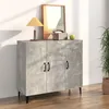 Image de Buffet Gris Béton 90x34x80 Cm Bois D'ingénierie Vidaxl