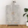 Image de Buffet Haut Gris Béton 70x31x115 Cm Bois D'ingénierie Vidaxl