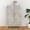 Image de 812532 vidaXL Buffet Gris béton 70x31x115 cm Bois dingénierie