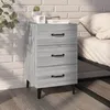 Image de vidaXL Table de Chevet Table de Nuit Armoire de Chevet Armoire de Lit avec Rangement Chambre à Coucher Sonoma Gris 817325