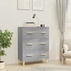 Image de Buffet bas - VIDAXL - Modèle Sonoma - Bois dingénierie - 3 tiroirs - Gris sonoma