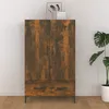 Image de Buffet Haut Chêne Fumé 70x31x115 Cm Bois D'ingénierie Vidaxl